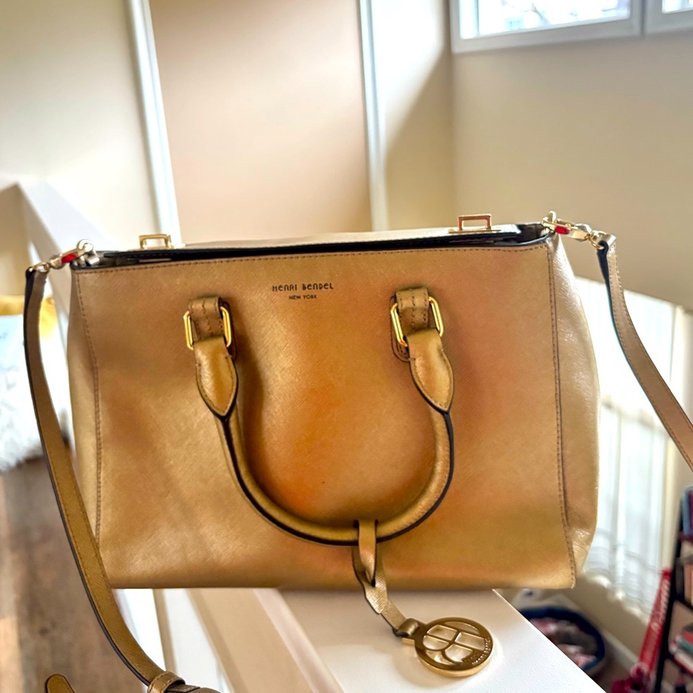 Gold Henri Bendel clasp bag